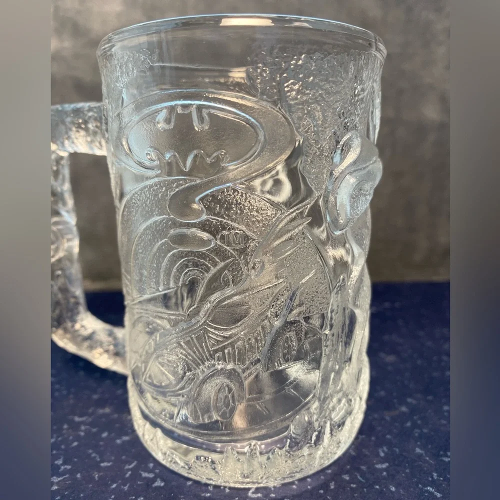 Set 1995 McDonald’s Clear Glass Mugs “Batman” & “Robin” Batman Forever
